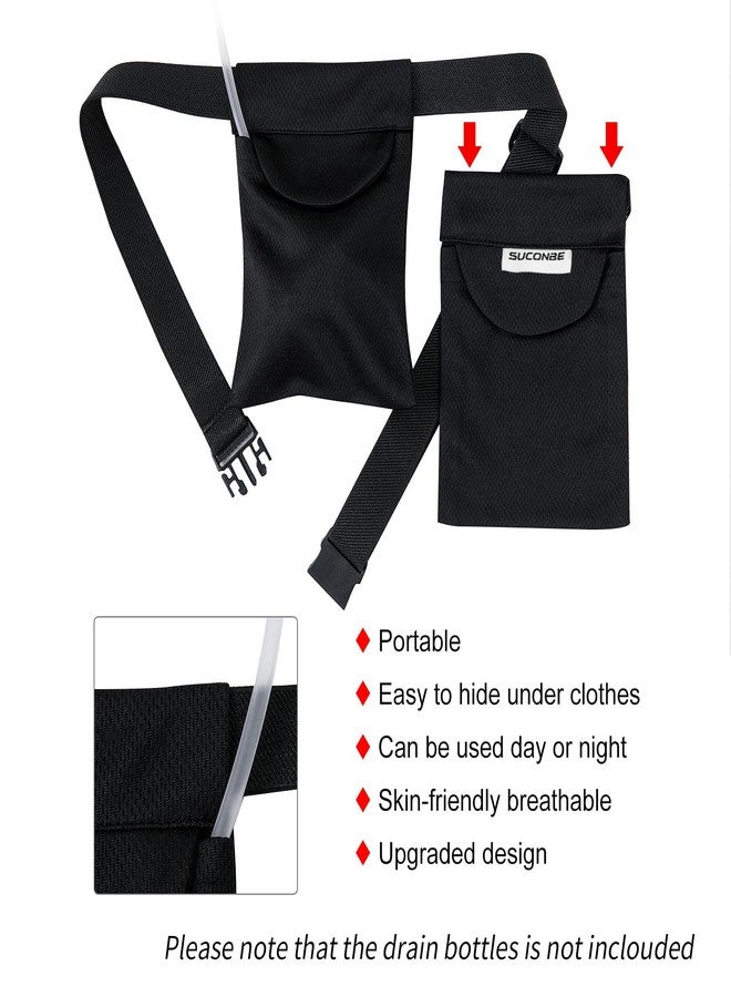 SUCONBE Adjustable Mastectomy Drain Holder Drainage Pouch with Shower Bag for Breast Surgery Mastectomy Breast Reduction Augmentation Post-Surgery Recovery Support Patient Care Kit (Black) - Image 4